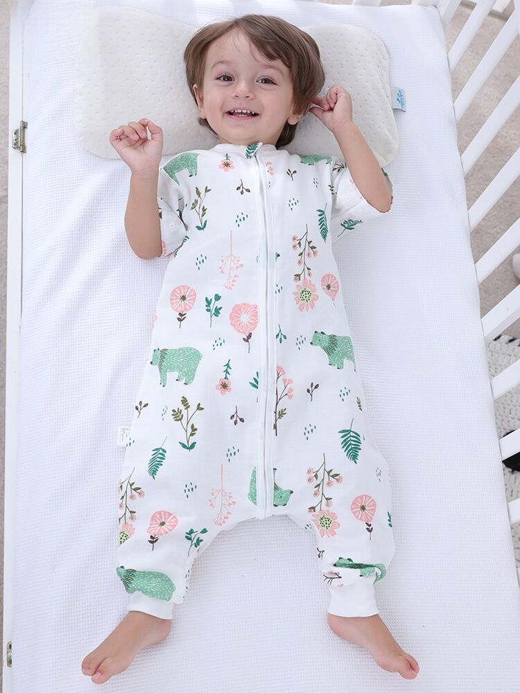 Túi Ngủ Cho Bé Cotton Muslin Mùa Xuân Mùa Hè Mùa Thu Mùa Đông Mỏng Chia Đôi Không Có Chân Túi Ngủ Ch