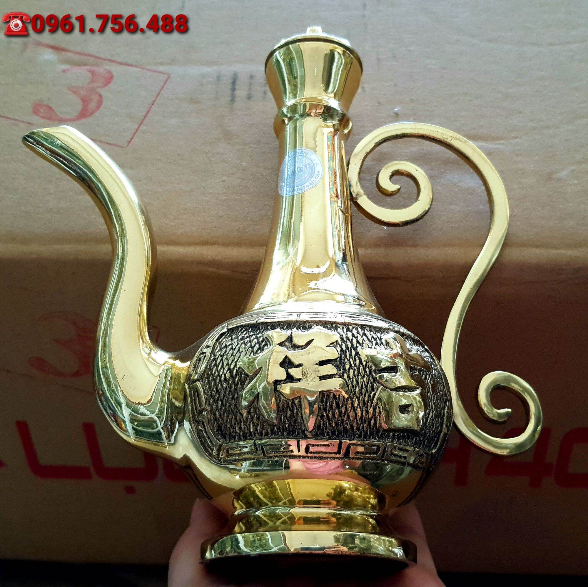 Ấm trà đồng vàng nguyên chất