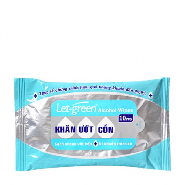 Gói khăn ướt cồn let-green 10 miếng