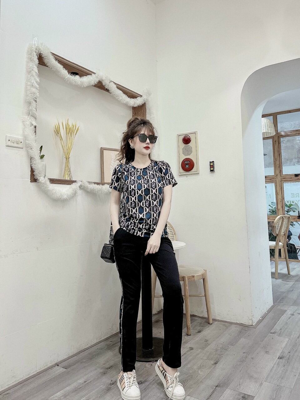 Sét bộ đồ nữ in họa tiết cao cấp