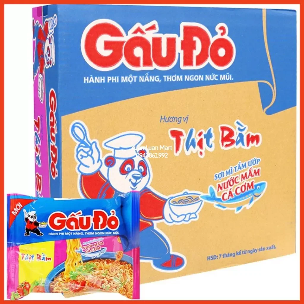 Mì gấu đỏ thịt bằm 15 gói