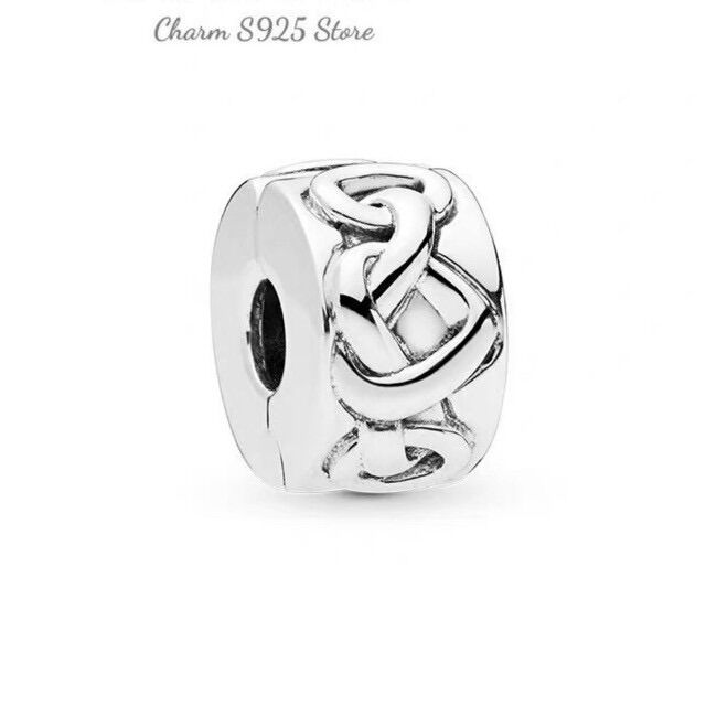 Charm pan ale khoá chặn tim nối bạc s925