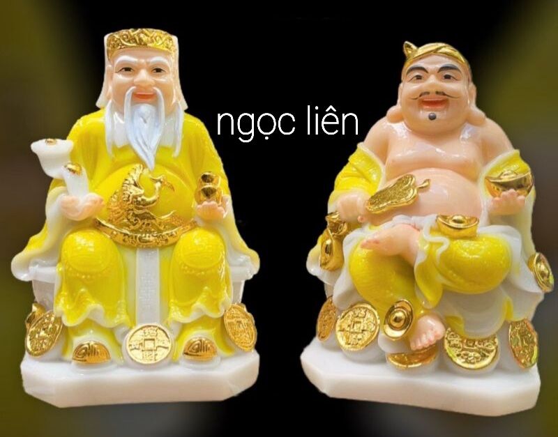 Tượng  thờ  thần tài ông địa  đá cao 21cm