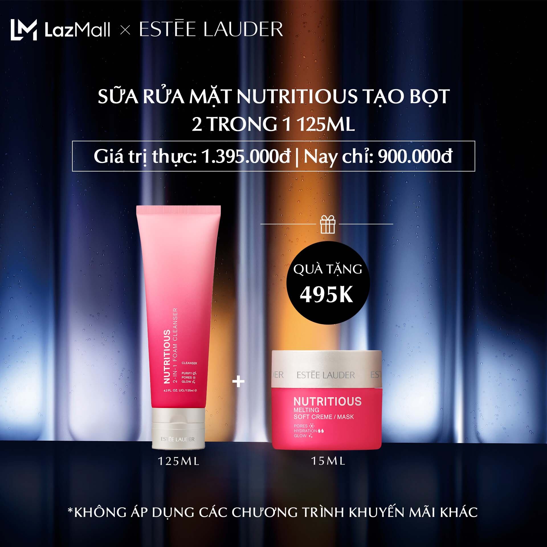 - Sữa rửa mặt 2 trong 1 Estee Lauder Nutritious 2-in-1 Foam Cleanser 125ml