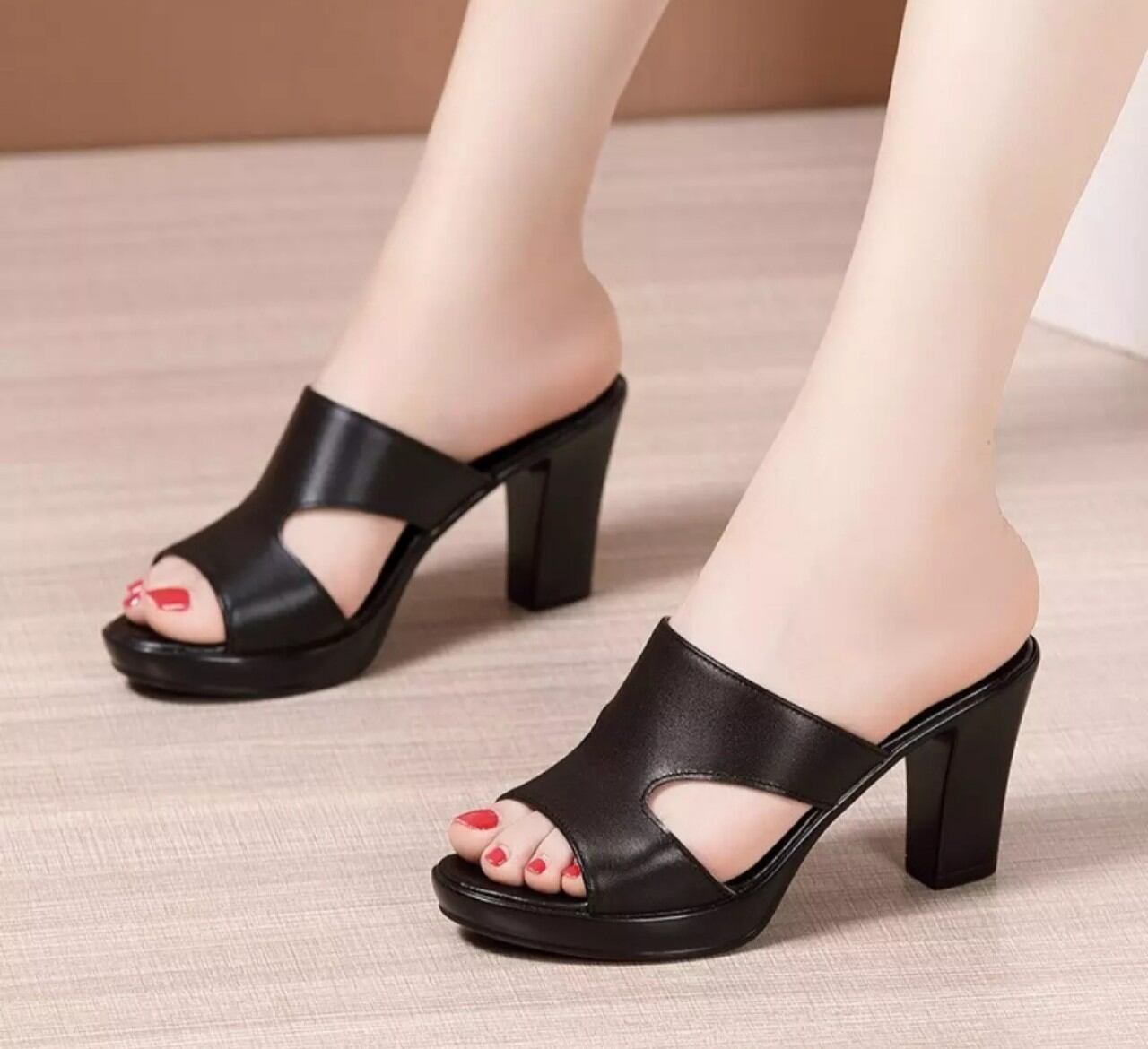 Dép cao gót khuyết eo 7f GPSHOP