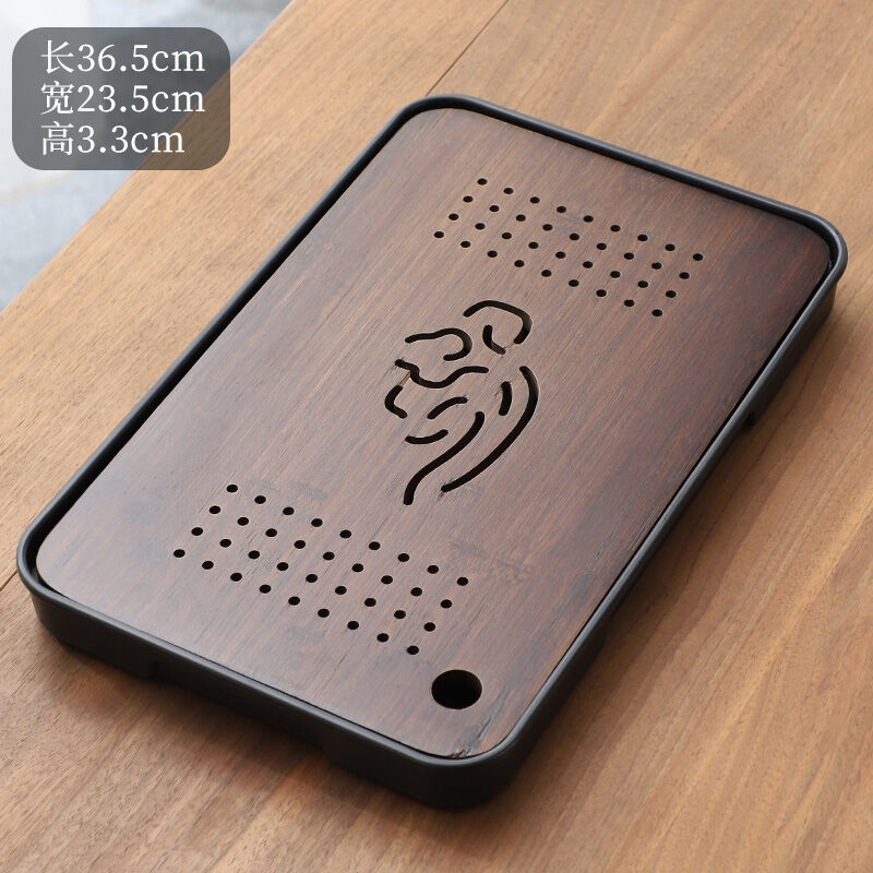 Khay trà bàn pha khô loại nhỏ đơn giản hiện đại gia dụng khay trà dụng cụ uống trà công phu bằng gỗ đặc trữ nước ráo nước khay trà khay trà pha trà bằng tre