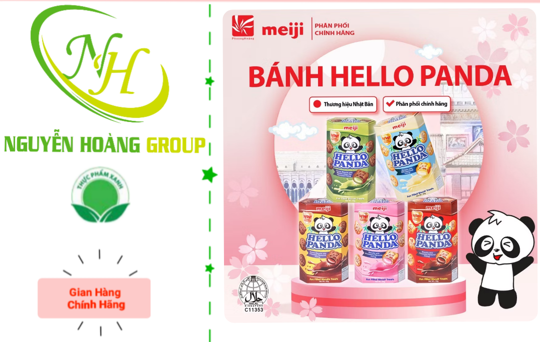MEIJI - Bánh Hello Panda Strawberry 40g