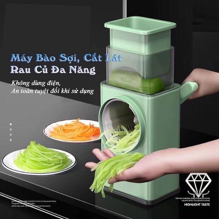 [CAO CẤP] Thái Lát Rau Củ Đa Năng Kèm 6 Lưỡi Dao Cắt - Thái Lát Bào Cắt Củ Quả ]. Máy xay tỏi ớt, máy thái lát rau củ đa năng 4 in 1, máy nạo, cắt bào củ quả, dụng cụ thái rau củ quả.[Hàng Tốt