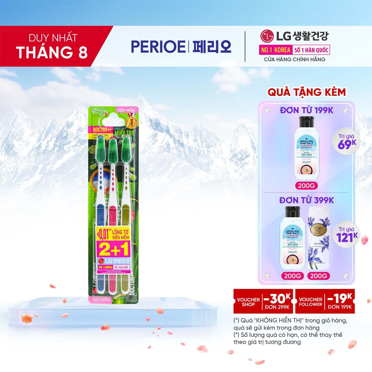 Bàn chải răng muối tre chăm sóc nướu và răng nhạy cảm Perioe BBS Doctor ++- Siêu Mềm
