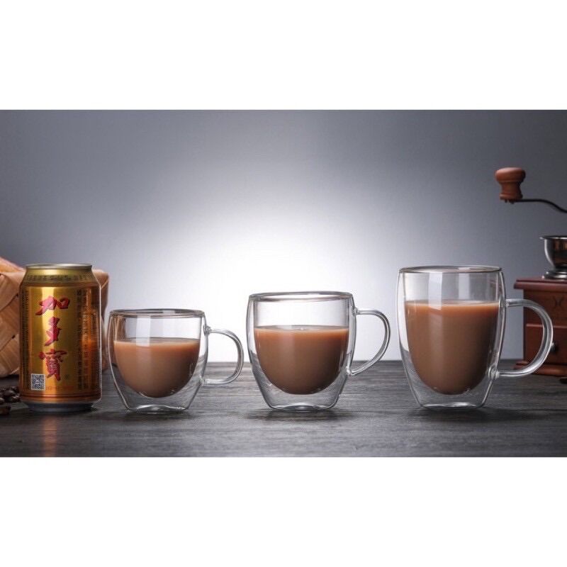 [HCM]Ly thuỷ tinh hai lớp có quai cầm 450ml