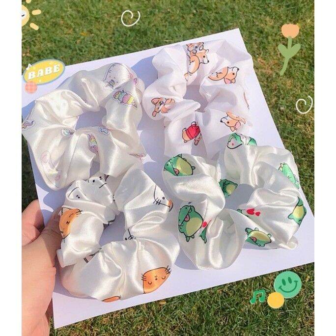 Cột tóc vải in hình thú đáng yêu
