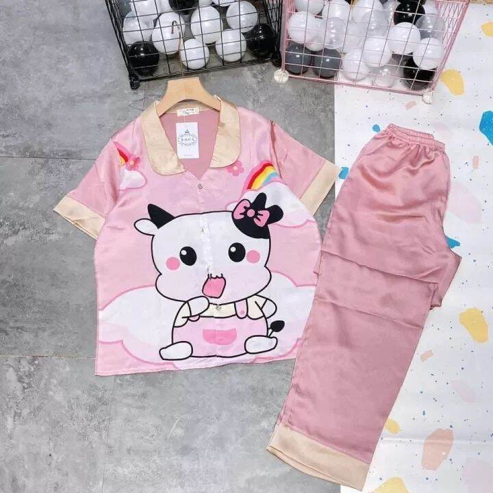 Bộ pijama lụa phi bóng loại 1