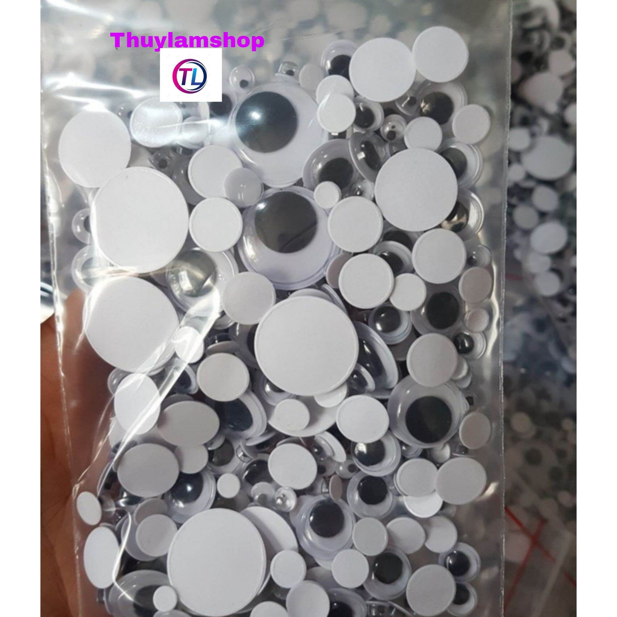 Túi 10 cặp mắt liếc/mắt thú các cỡ làm handmade