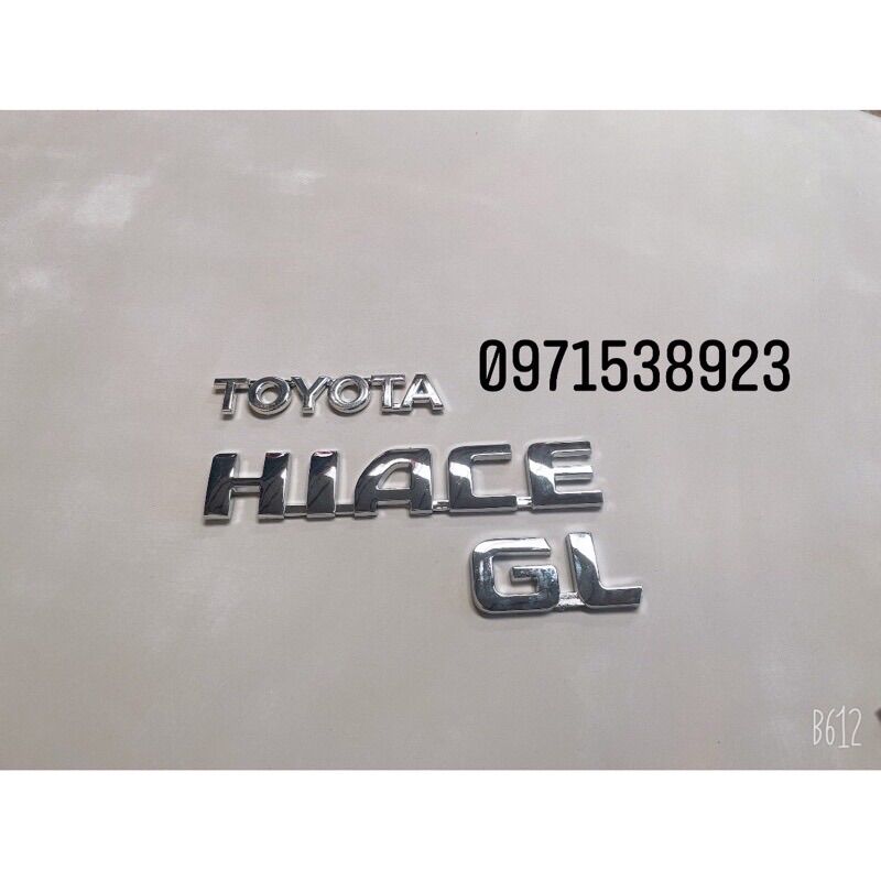 TRỌN BỘ LOGO CHỮ TOYOTA HIACE GL HÀNG CAO CẤP