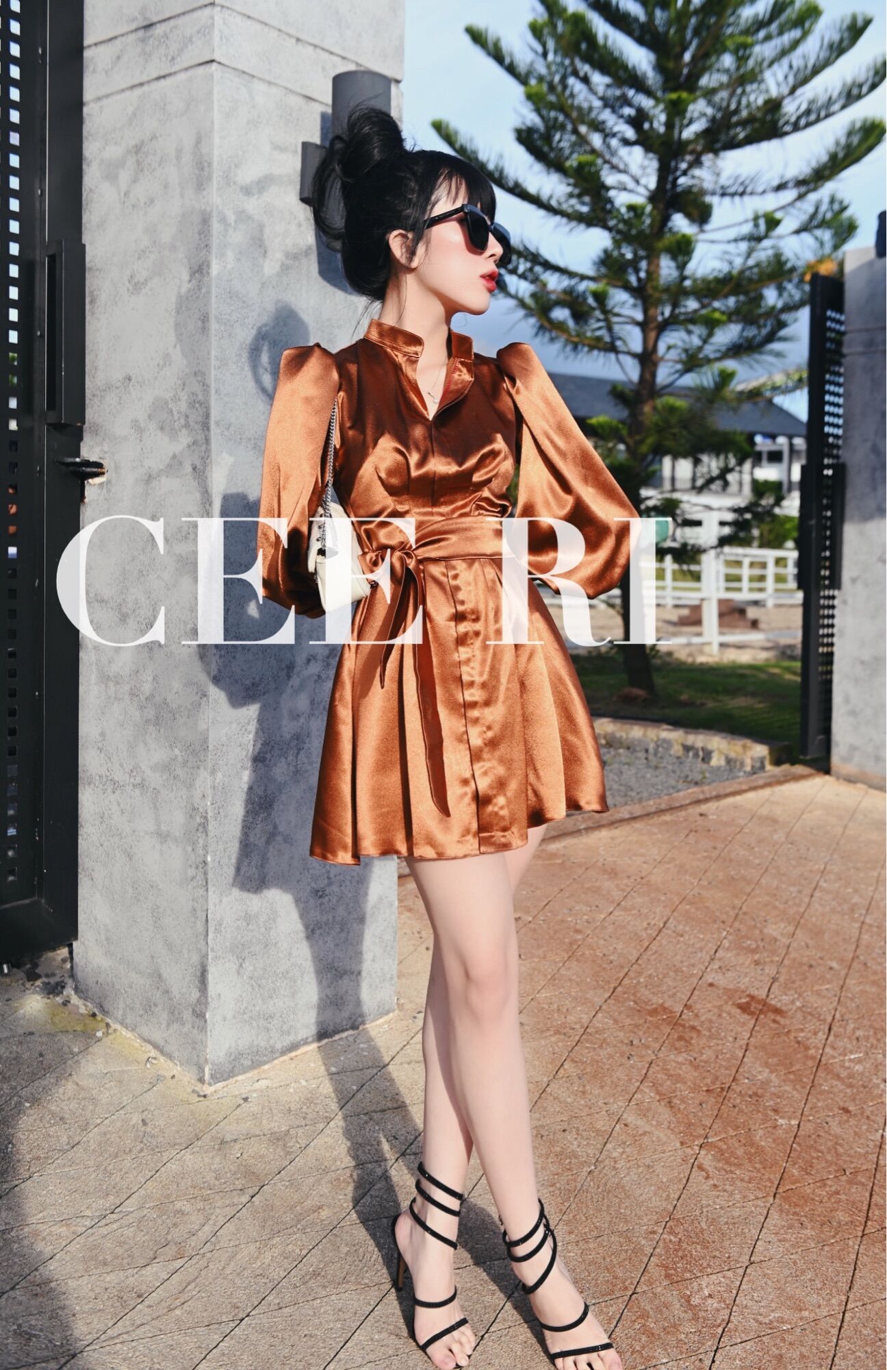 Váy sơ mi lụa form ngắn ( Ảnh chụp thật - chính chủ CEE RI )