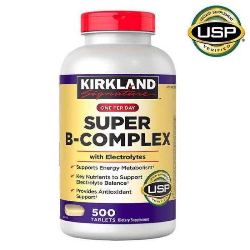 Viên uống Bổ sung Vitamin B Kirkland Super B-Complex with Electrilytes Kirkland Mỹ - Hộp 500 viên