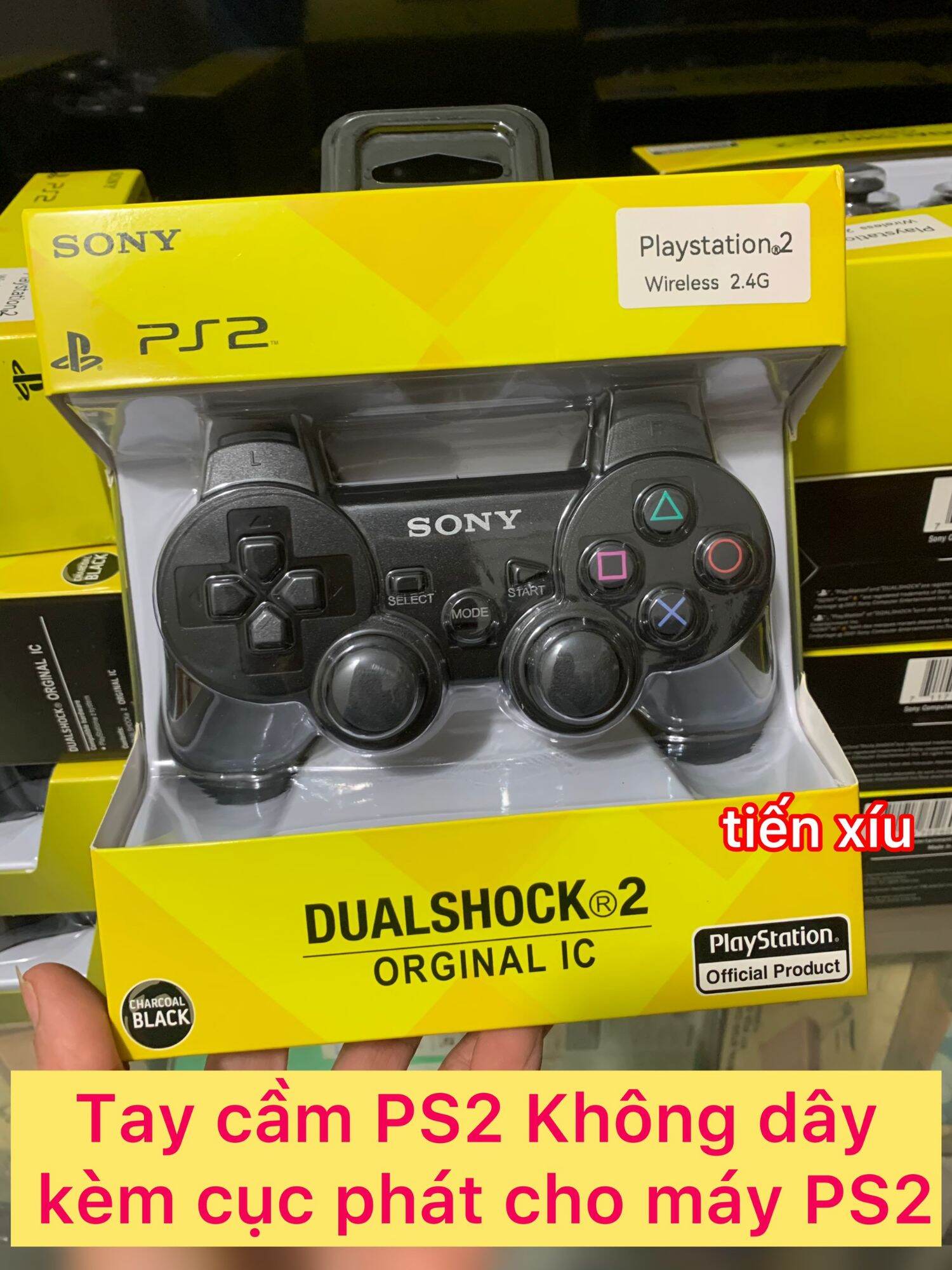 tay cầm Ps2 không dây Wireless tay PS2 bluetooth cho máy game ps2 không dây kèm cục phát cho Ps2 tay game không dây cho máy ps2