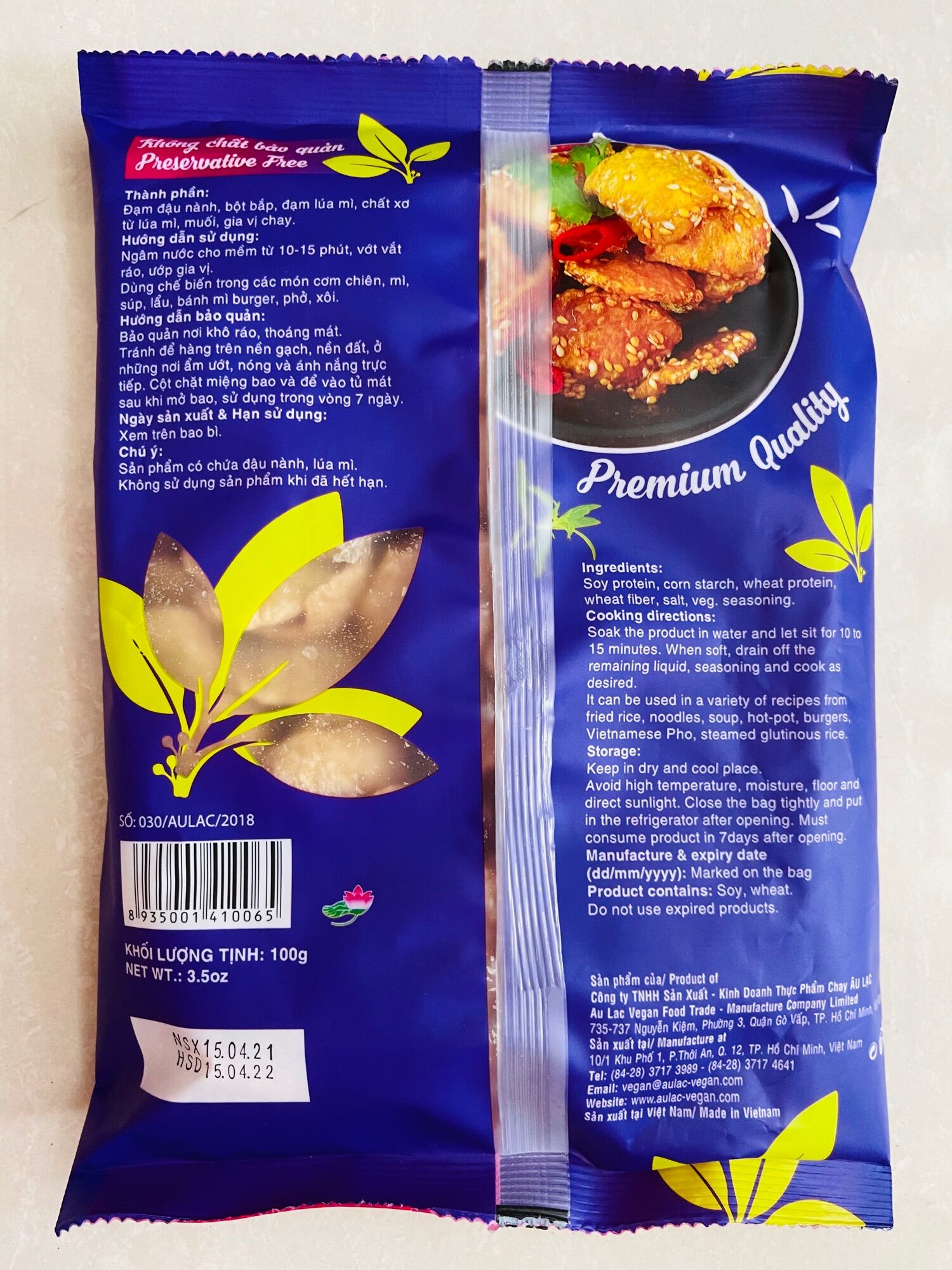 [HCM]5 GÓI GÀ LÁT CHAY ÂU LẠC LOẠI 100GR