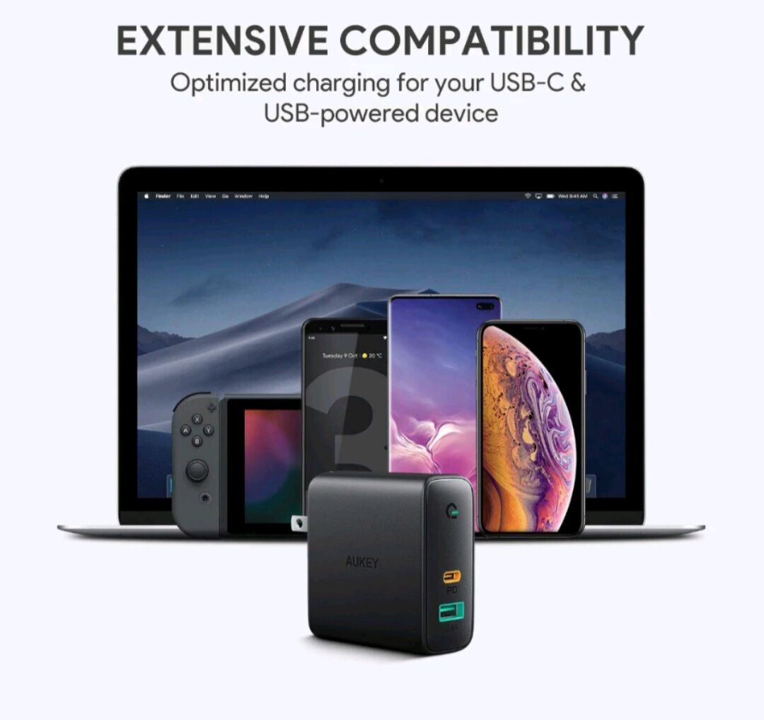 [New]Củ sạc AUKEY 60W..65W Dual-Port PD