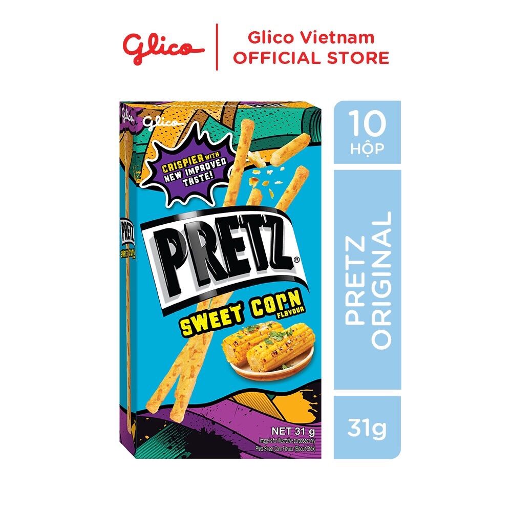 Bánh que nướng giòn vị bắp ngọt GLICO Pretz Sweet Corn