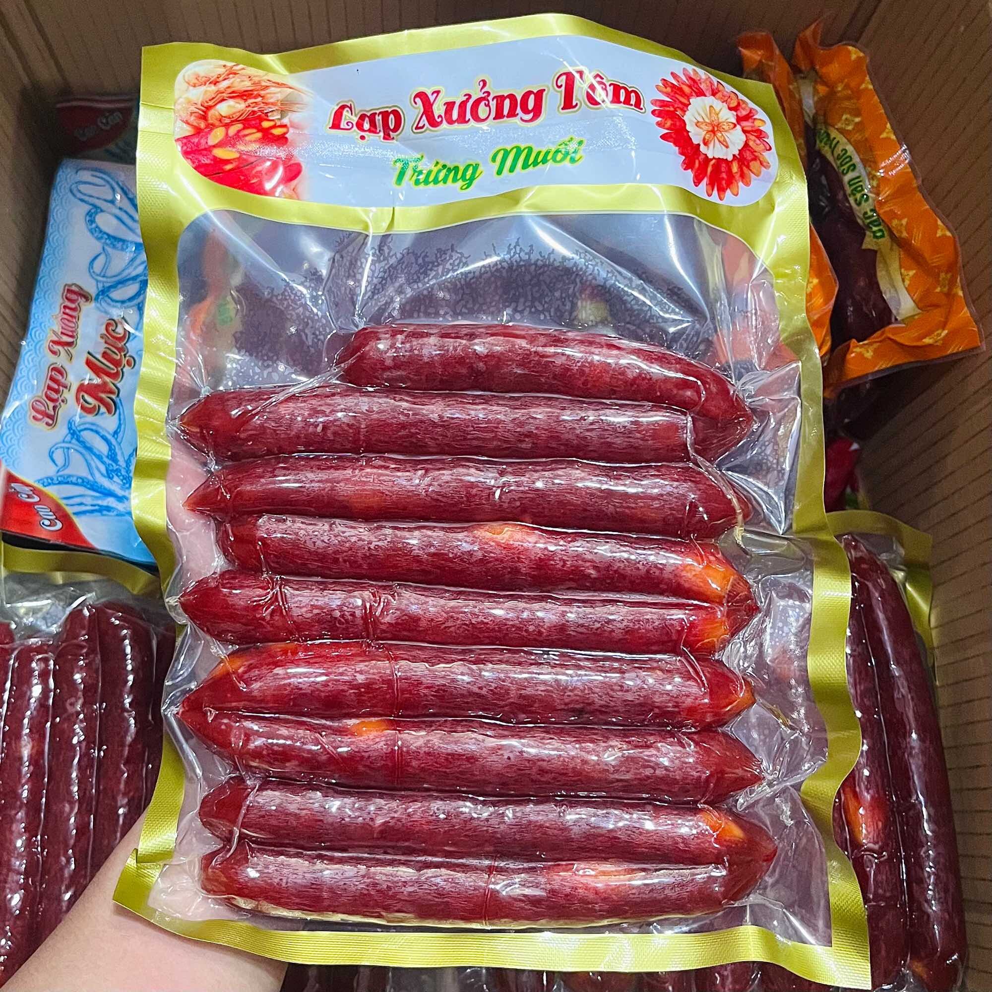 1KG (2 túi 500G) lạp xưởng tôm trứng muối Sóc Trăng siêu ngon