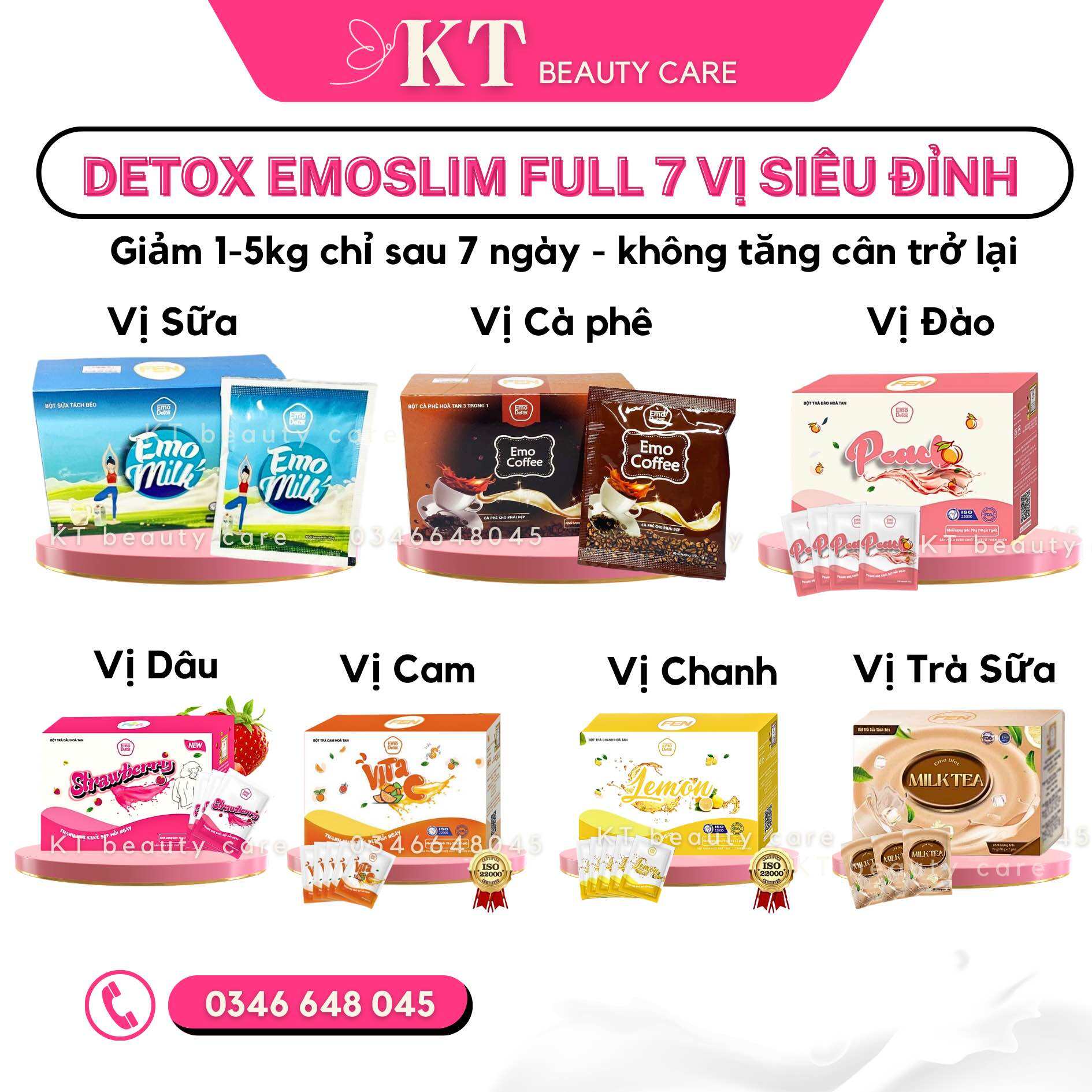 GIẢM CÂN EMOSLIM chính hãng full 7 vị Nước uống Detox EMOSLIM chính hãng 100% FULL 8 VỊ Giảm cân nha