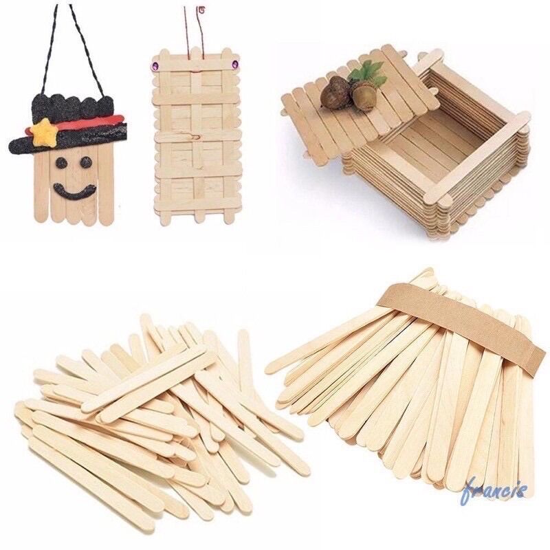 [HCM]Que kem gỗ que làm nhà gỗ đè lưỡi (gói 500g)
