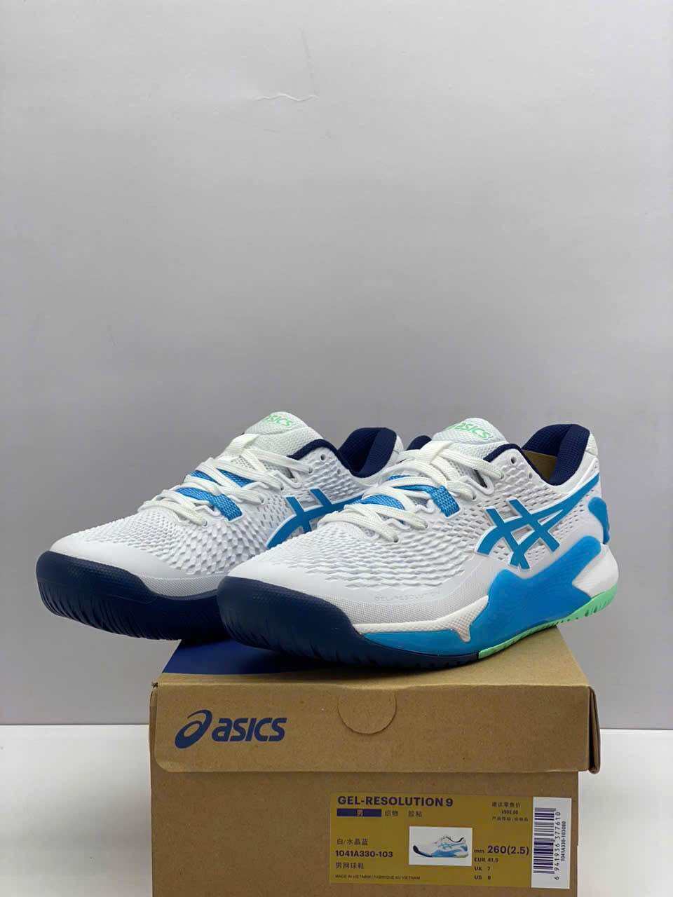 Giày thể thao, Giày Tennis Unisex chính hãng Asics gel resolution 9 Tặng Kèm Tất