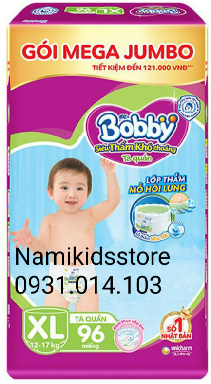 Tã quần Bobby XL96 (96 miếng)