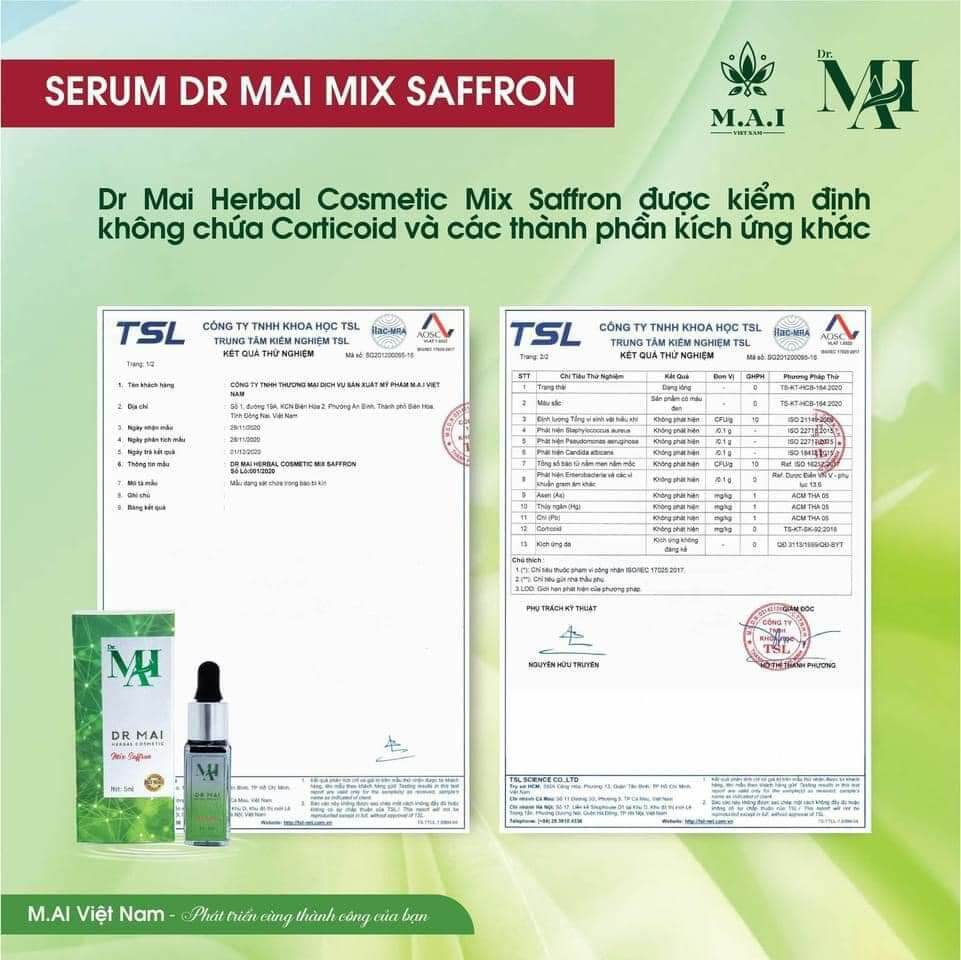 [HCM]combo dr mai Mix Saffron và toner dr mai