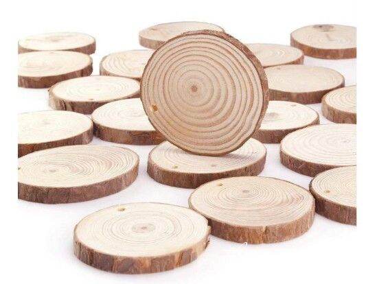 Miếng ( Khoanh) Gỗ Thông Vân Tròn Phụ Kiện Decor Chụp Ảnh
