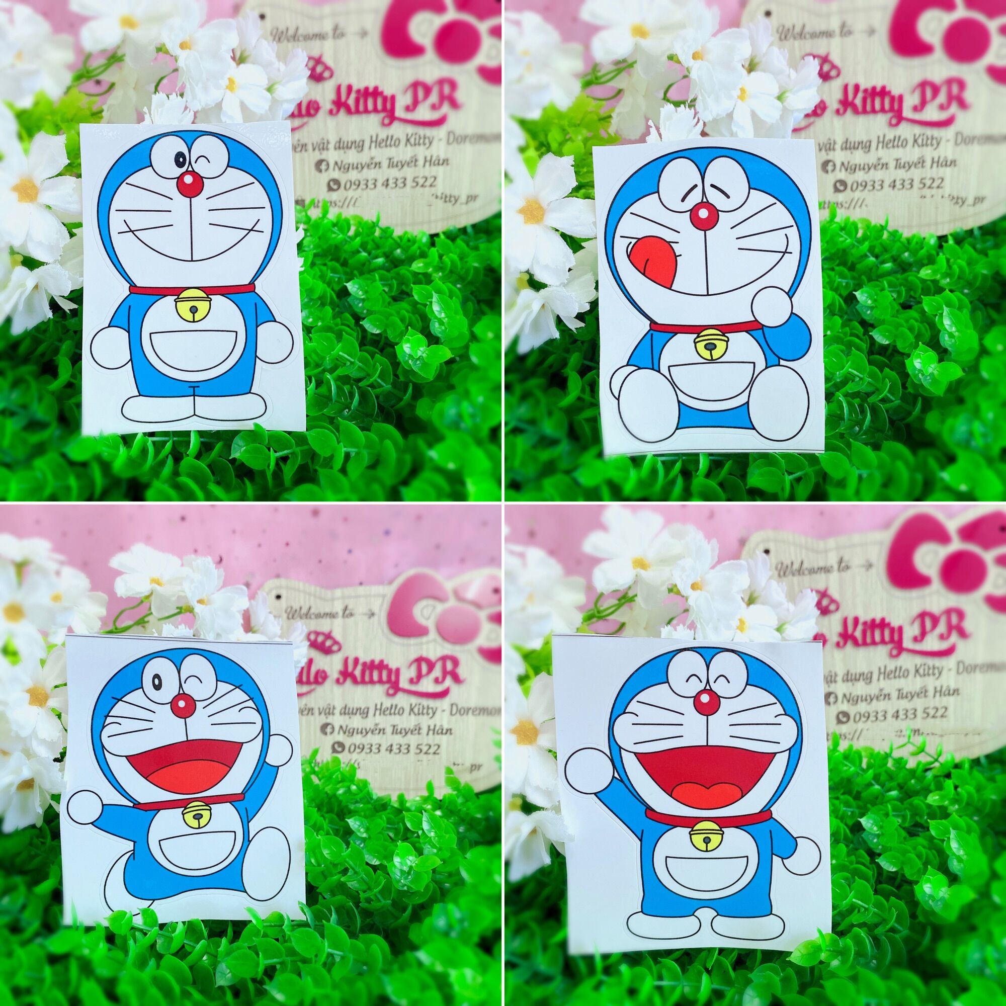 Decal dán trang trí ( ổ điện, nón bảo hiểm, xe, tủ lạnh ) Doraemon Doremon