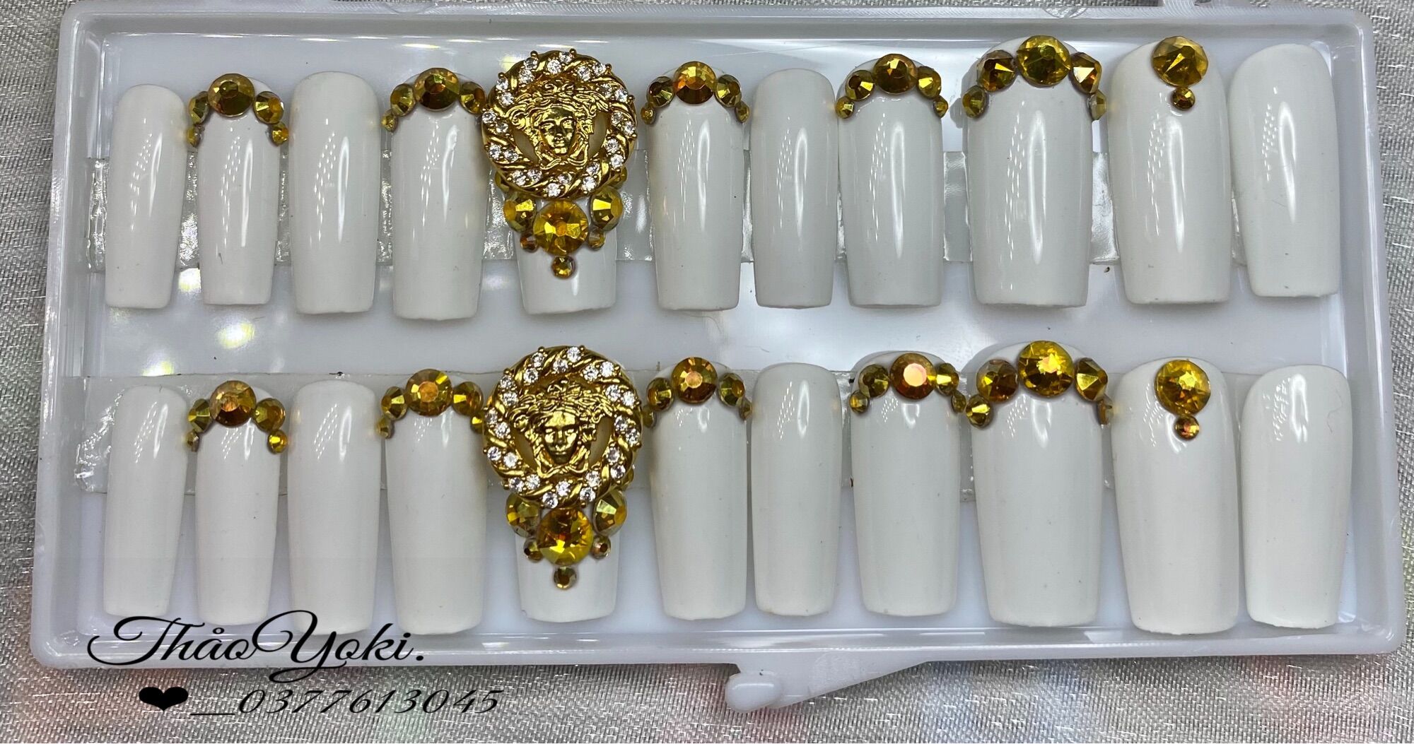 Móng tay giả Nail thiết kế Nailbox bộ 24 móng kèm keo