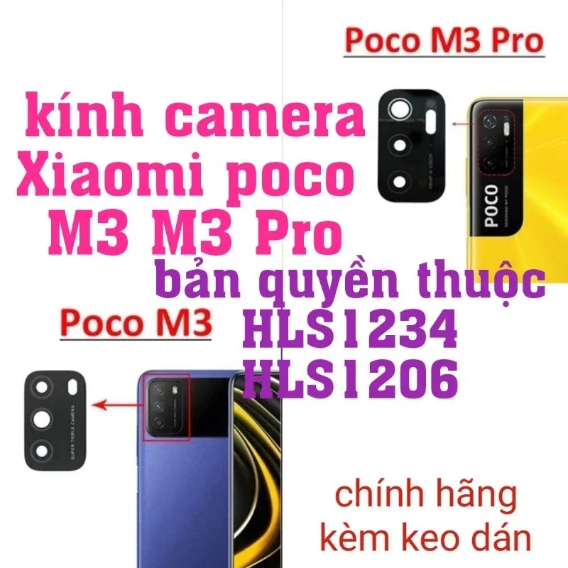 Kính camera Xiaomi poco M3 M3 pro