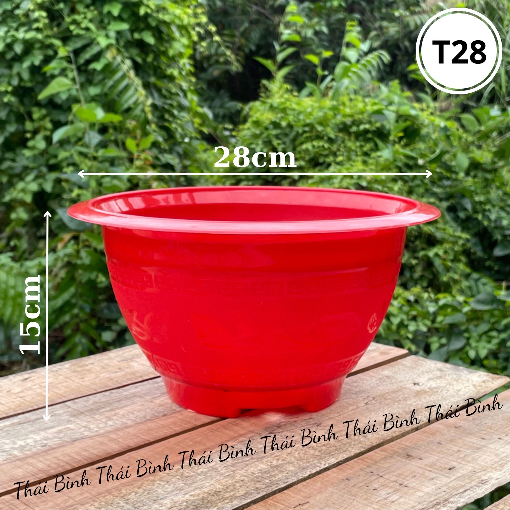 Chậu nhựa truyền thống t28 đỏ - chậu nhựa thái bình