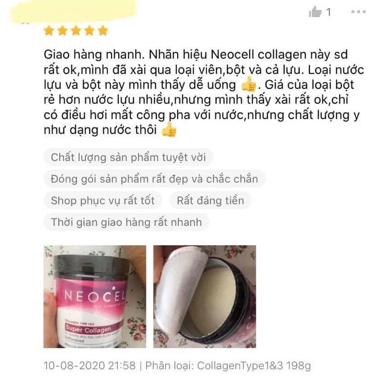 [Bill Mỹ]Collagen thuỷ phân Super collagen Neocell 200gr