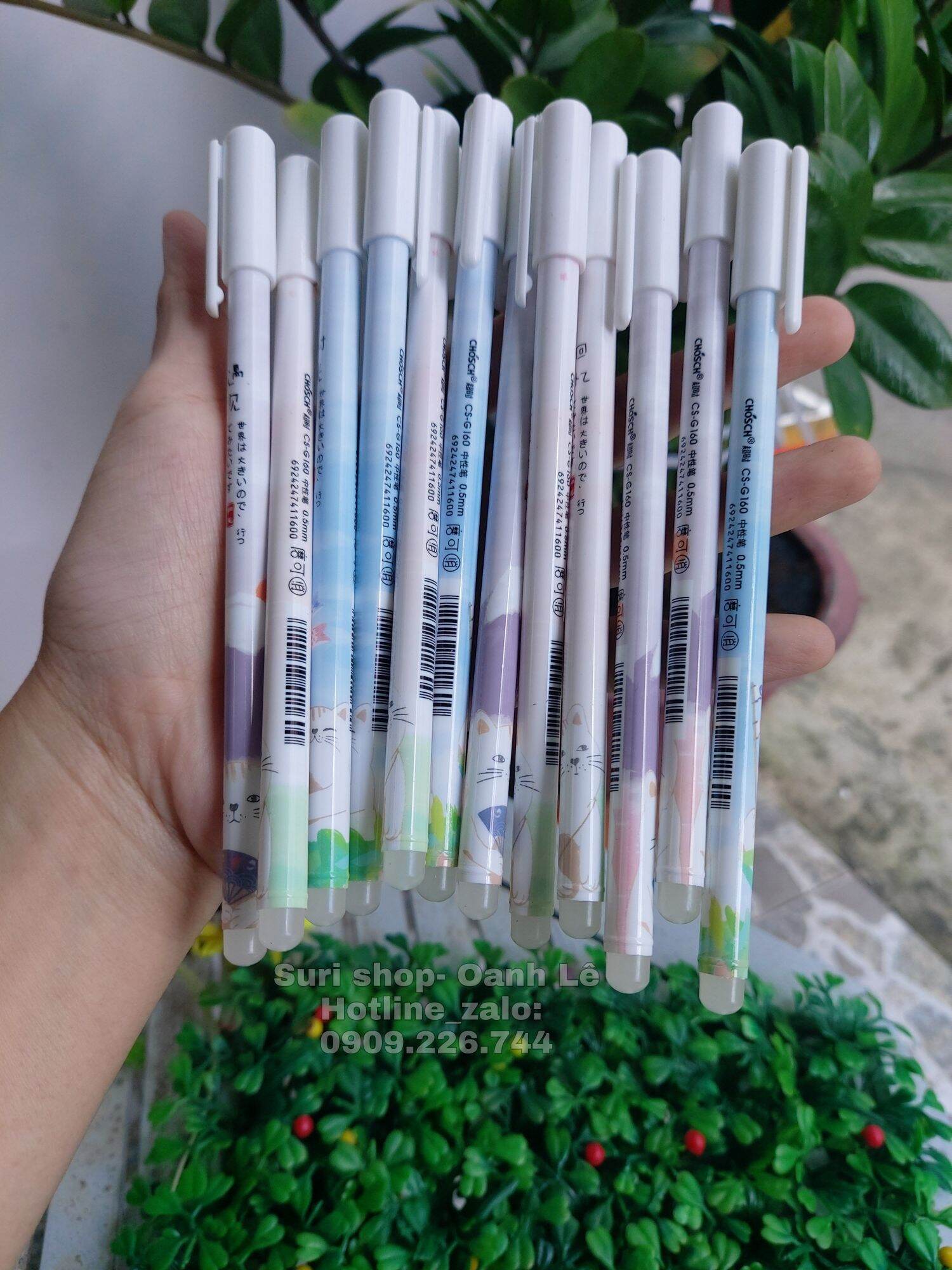 Hộp 12 bút gel mực tím xoá được Chosch chính hãng dành cho học sinh tiểu học