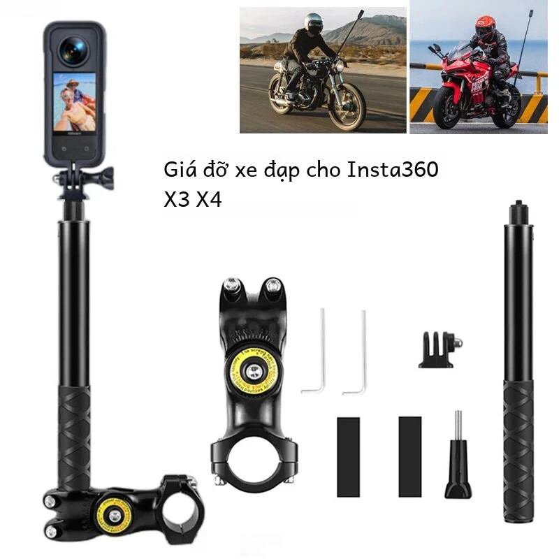  Giá Đỡ Xe Đạp Xe Máy Cho Insta360 X3 X4 GoPro Hero12 11 10 DJI - Phụ Kiện Camera Hành Động Gậy Selfie Vô Hình 
