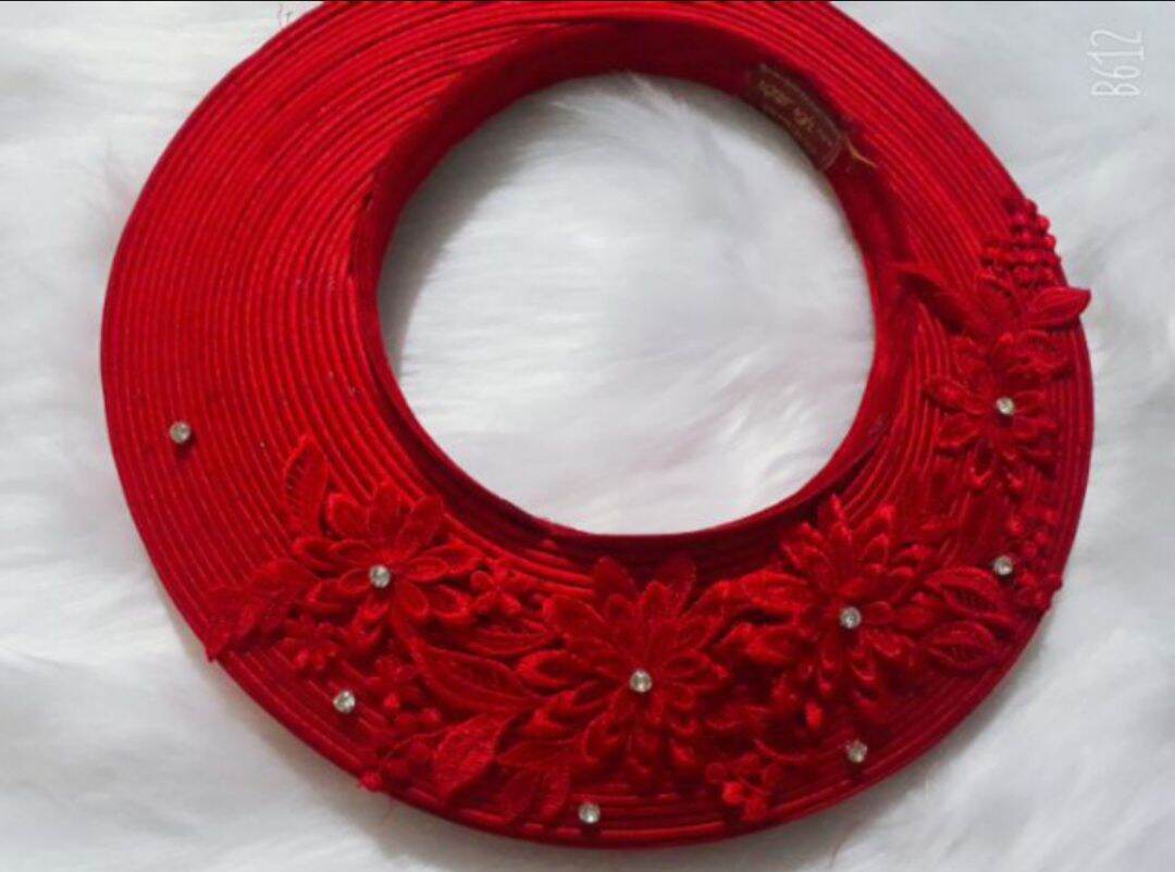 khăn xếp cô dâu màu trắng và đỏ 25 tầng