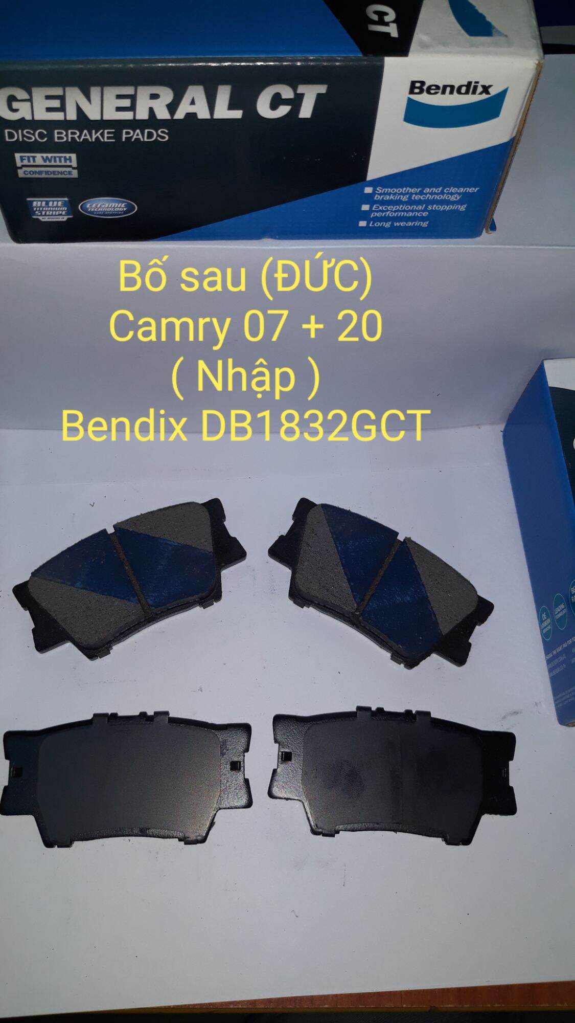 Bố thắng sau đĩa camry 2007 + 2019 db1832 gct