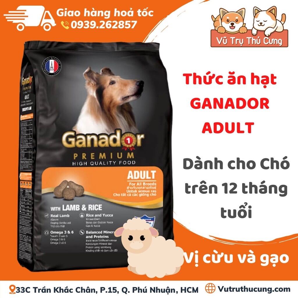 Thức ăn hạt GANADOR ADULT dành cho chó trưởng thành trên 12 tháng tuổi