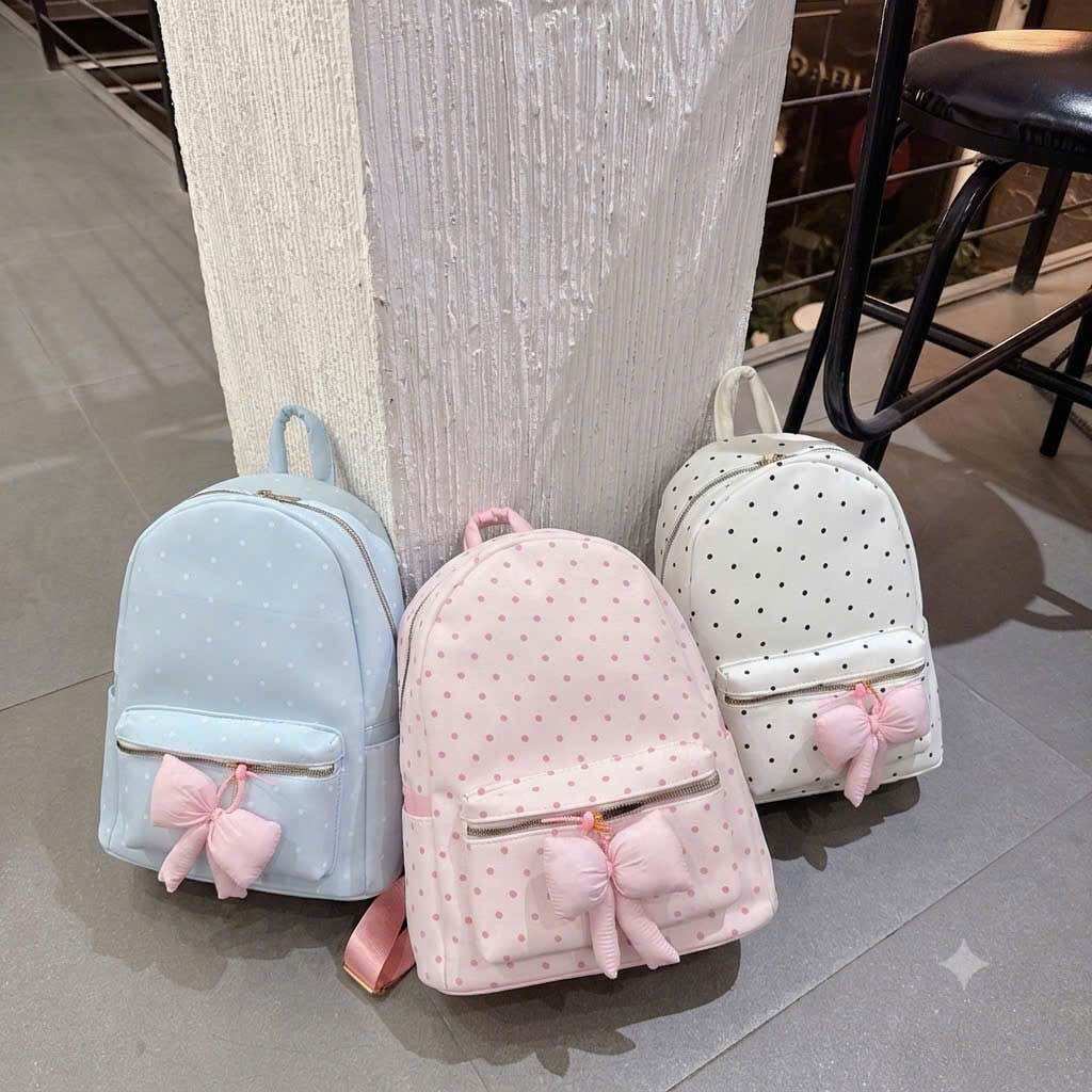 Balo đi học nữ quai bản to Thiết Kế Độc Đáo Với Nơ Hồng Dễ Thương - Phù Hợp Cho Học Sinh Và Thiếu Nhi BL 269