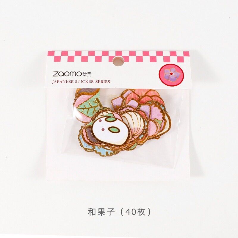 Set 40 miếng dán sticker phũ nhũ vàng trang trí