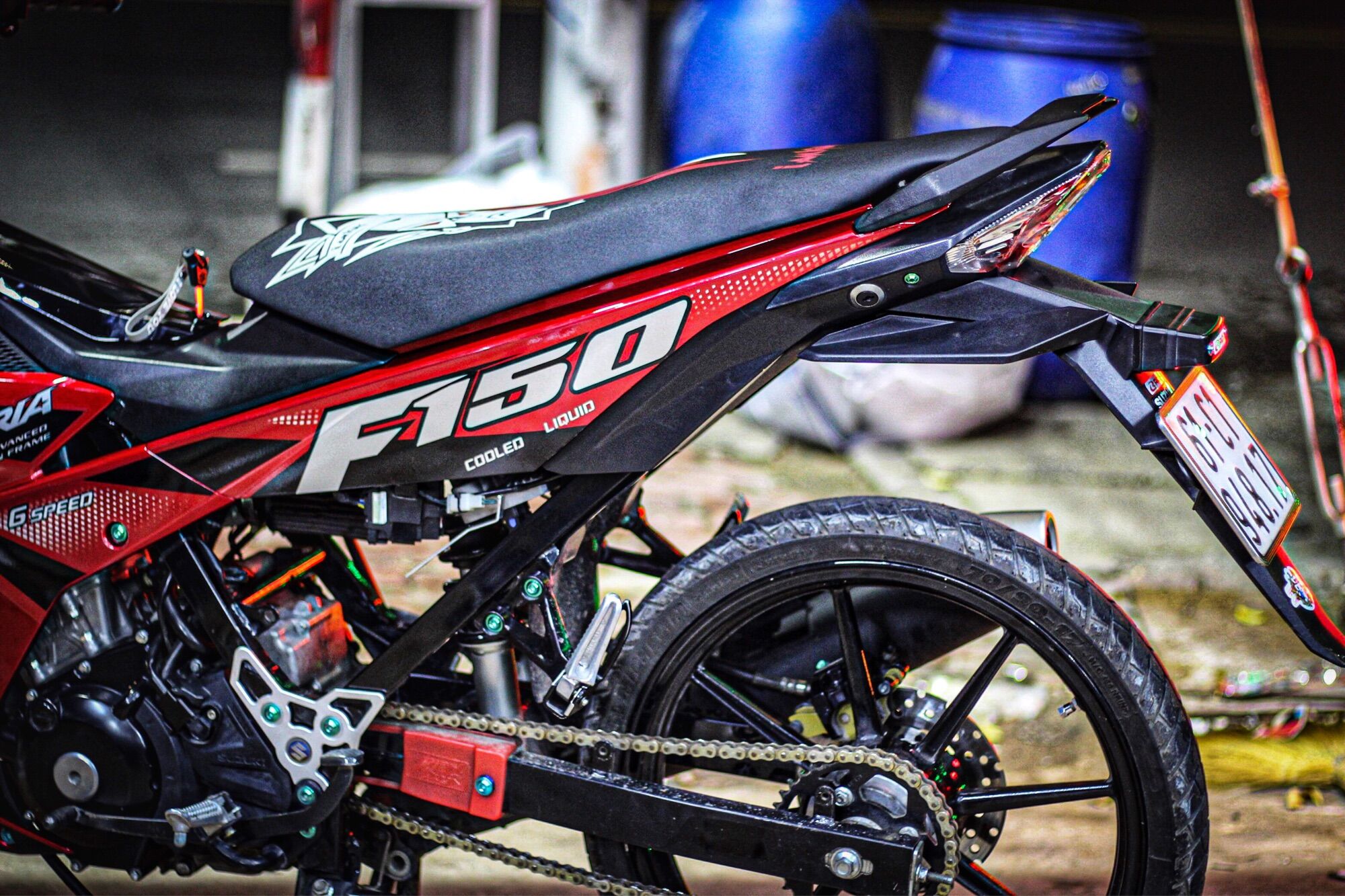 Tem satria f150 đỏ tem chế