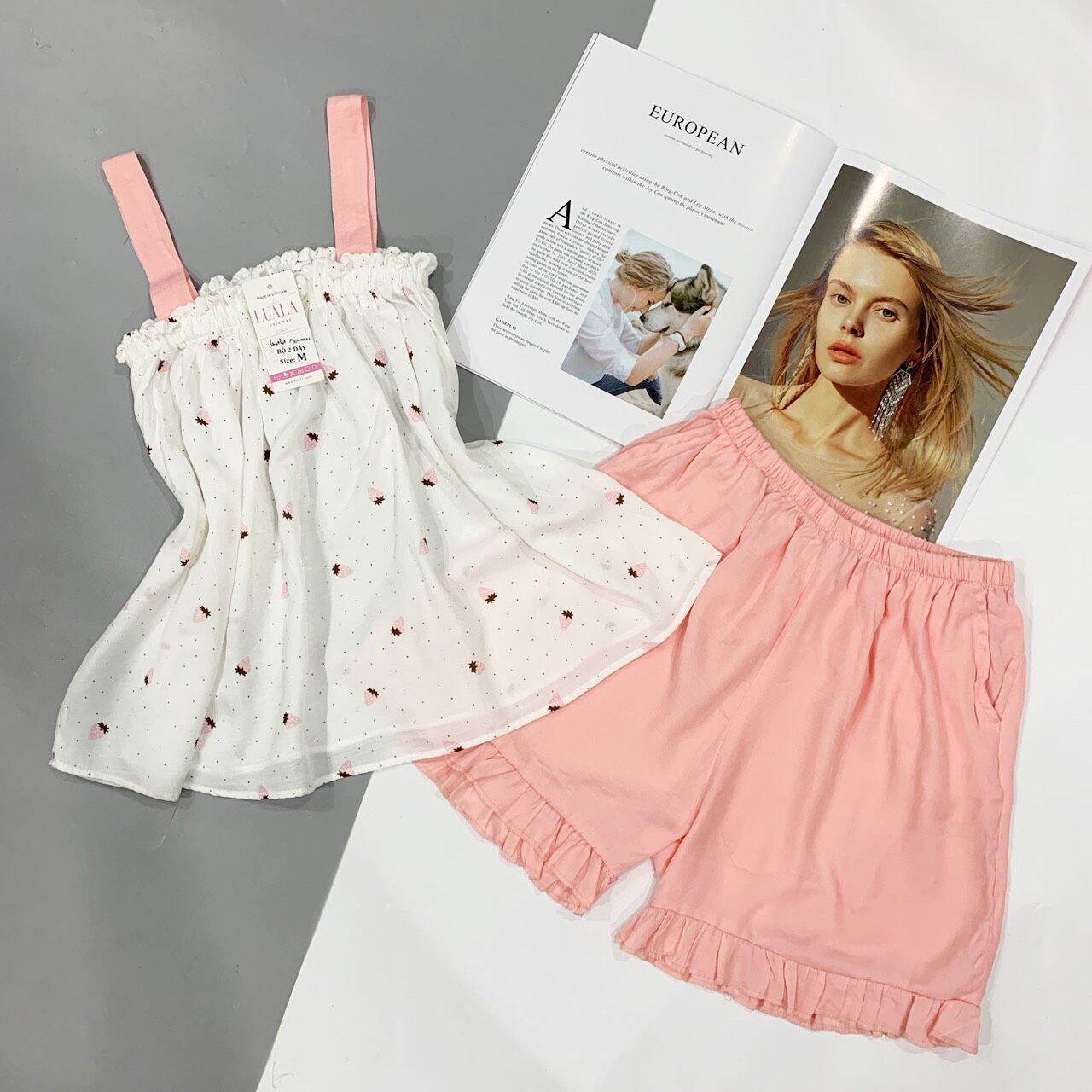 Bộ đồ ngủ đồ mặc nhà Bộ 2 dây đũi pijama