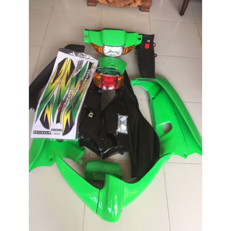 Dàn áo Wave 110 màu xanh chuối đen