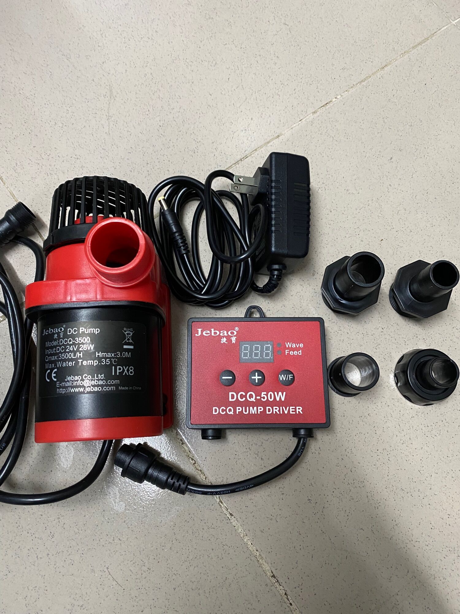 Máy bơm nước bể cá cảnh jebao dcq-3500. lượng nước bơm 3500l/h. cột nước cao 3 mét. hàng chính hãng