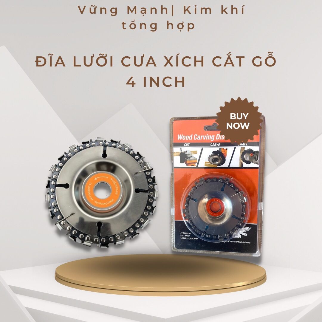 Đĩa cưa xích, lưỡi cưa xích cắt gỗ, phay phá gỗ đa năng gắn máy mài