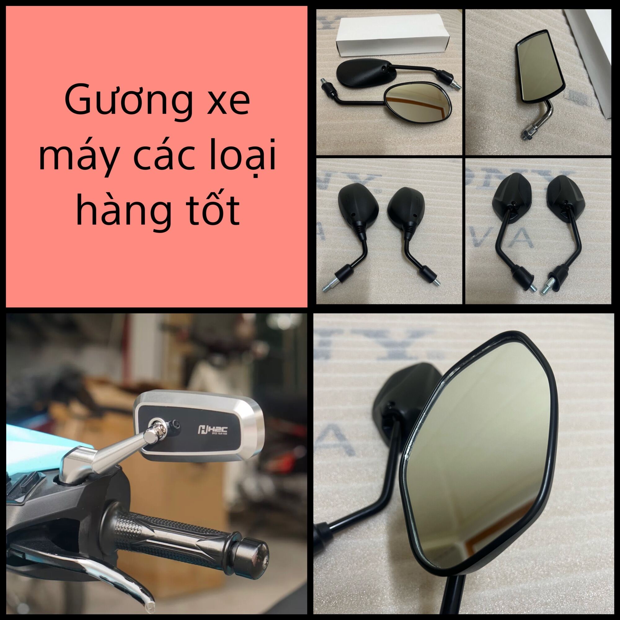 Gương kính chiếu hậu xe máy kiểu đẹp wave vision airblade ab lead future 125 vison sh kiếng kiểng h2c chân ngắn