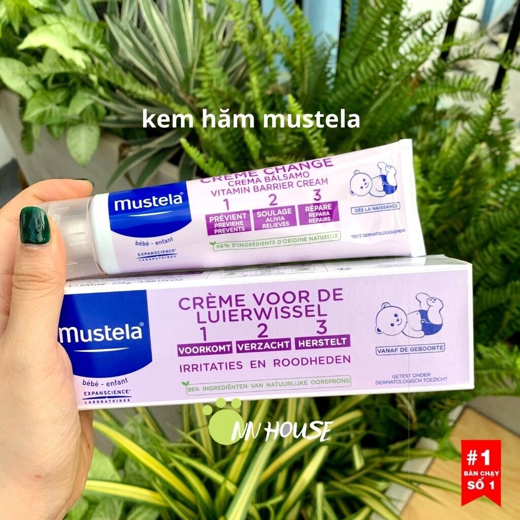 Kem hăm Mustela Creme change 123 an toàn cho bé - kem dưỡng ẩm làm dịu da